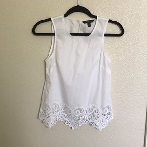 White crochet hem Blouse